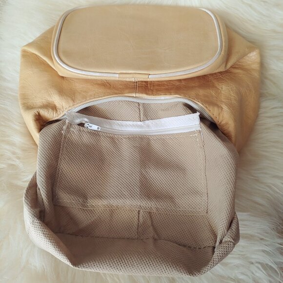 Custom Made Aged/Yellowed-White Leather Mini Handbag - Picture 9 of 13